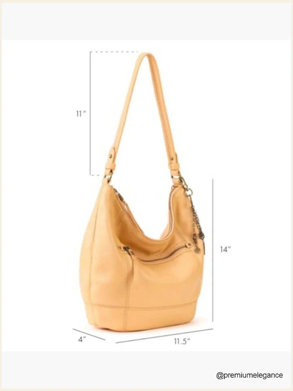 Large Leather Hobo Bag with Zipper Pocket - Everyday Travel Purse